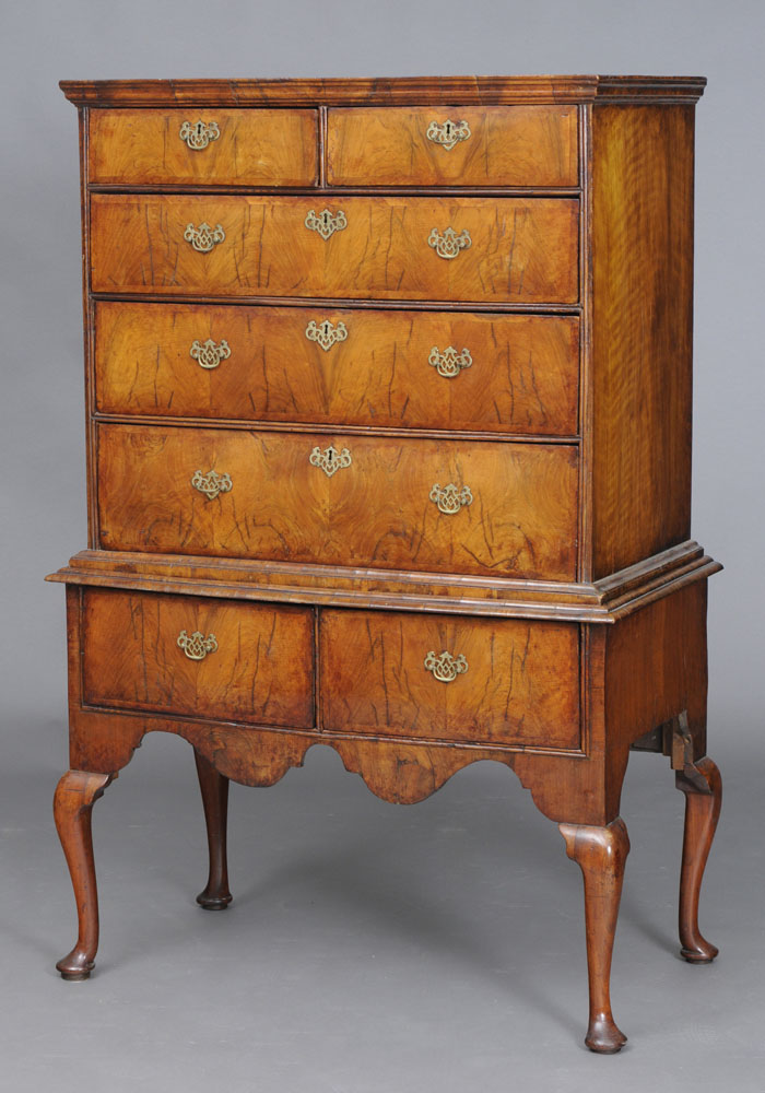 QUEEN ANNE WALNUT CHEST ON CHEST 1411f2