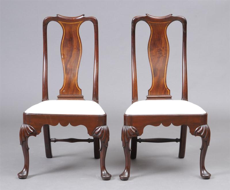 PAIR OF QUEEN ANNE STYLE INLAID