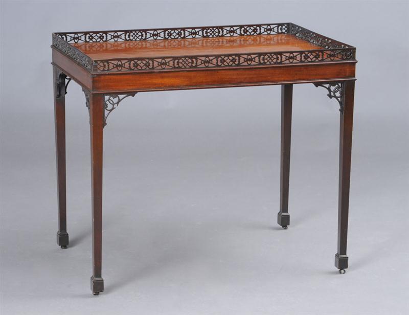 GEORGE III MAHOGANY SILVER TABLE 141206