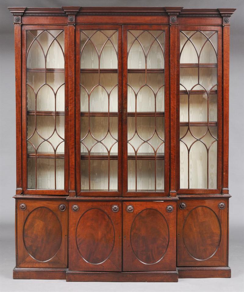 GEORGE III MAHOGANY BREAKFRONT 141202