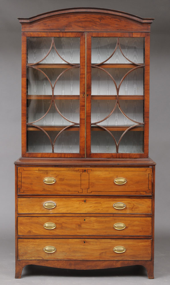 REGENCY INLAID MAHOGANY SECRETAIRE