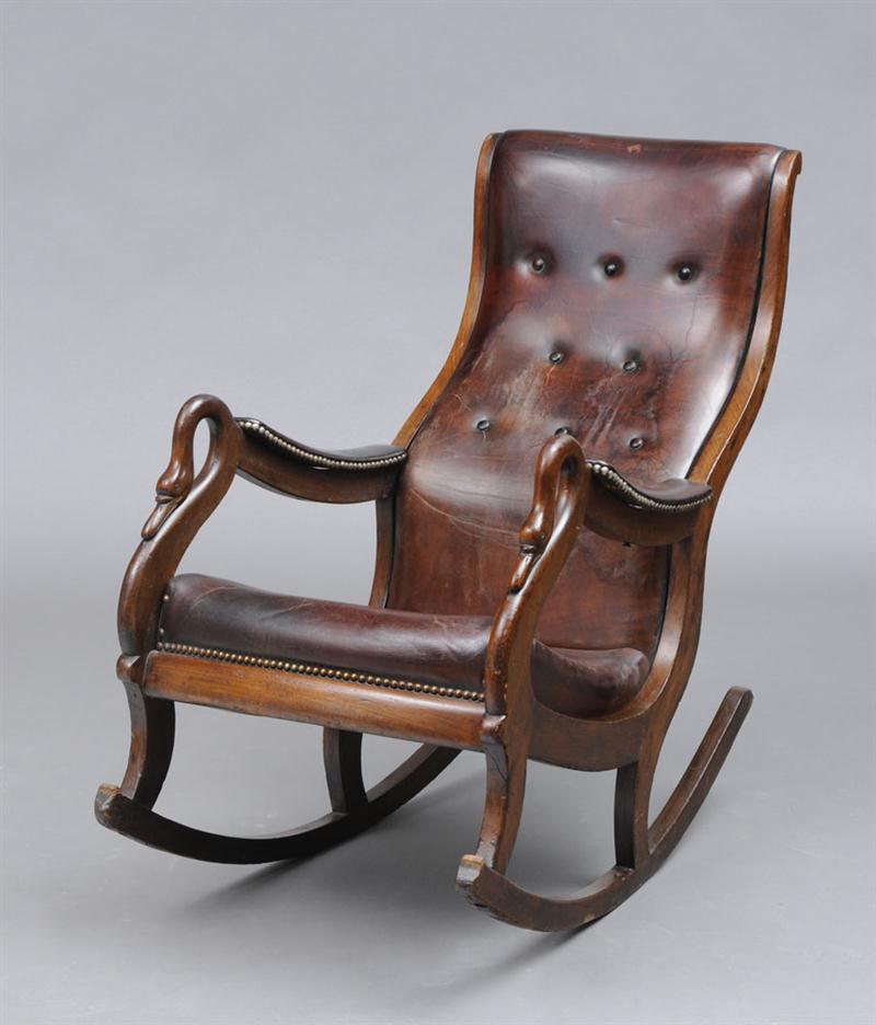 GEORGE IV CARVED MAHOGANY ROCKING