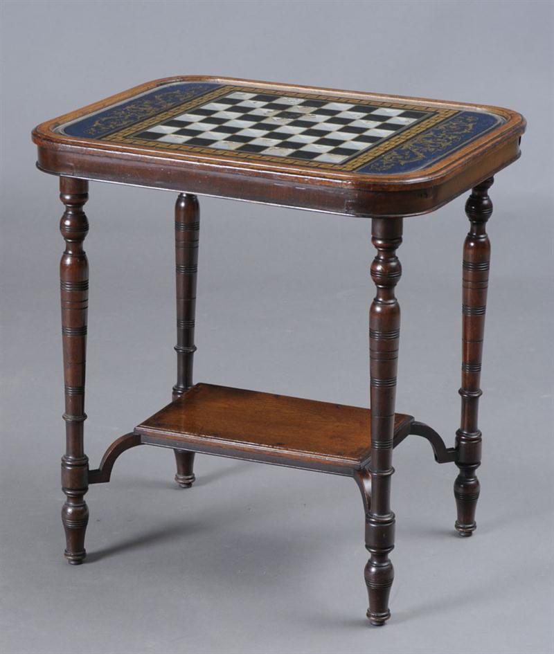 VICTORIAN CARVED WALNUT GAMES TABLE 14123d