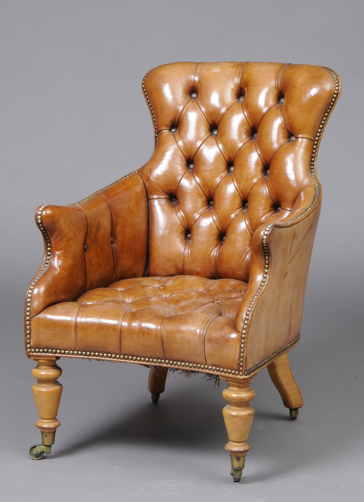 EARLY VICTORIAN MAPLE ARMCHAIR