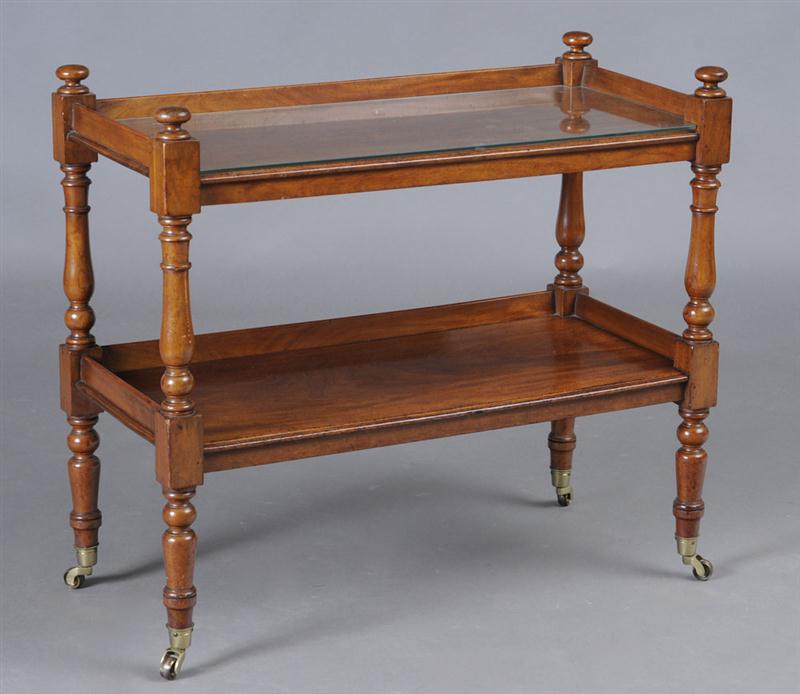 VICTORIAN CARVED MAHOGANY TWO-TIER