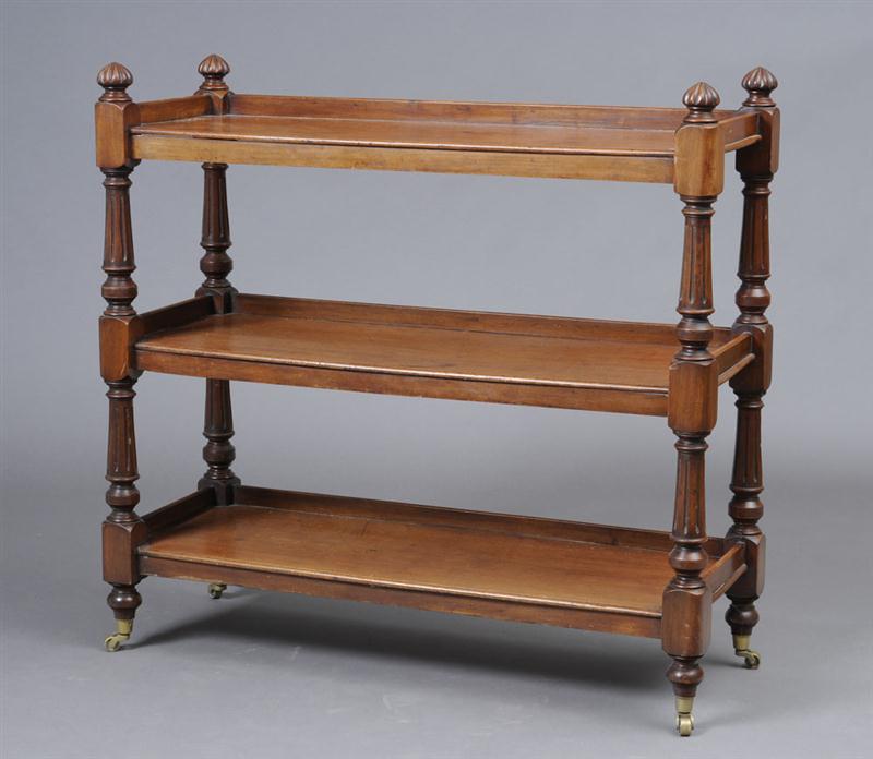 VICTORIAN CARVED MAHOGANY THREE-TIER