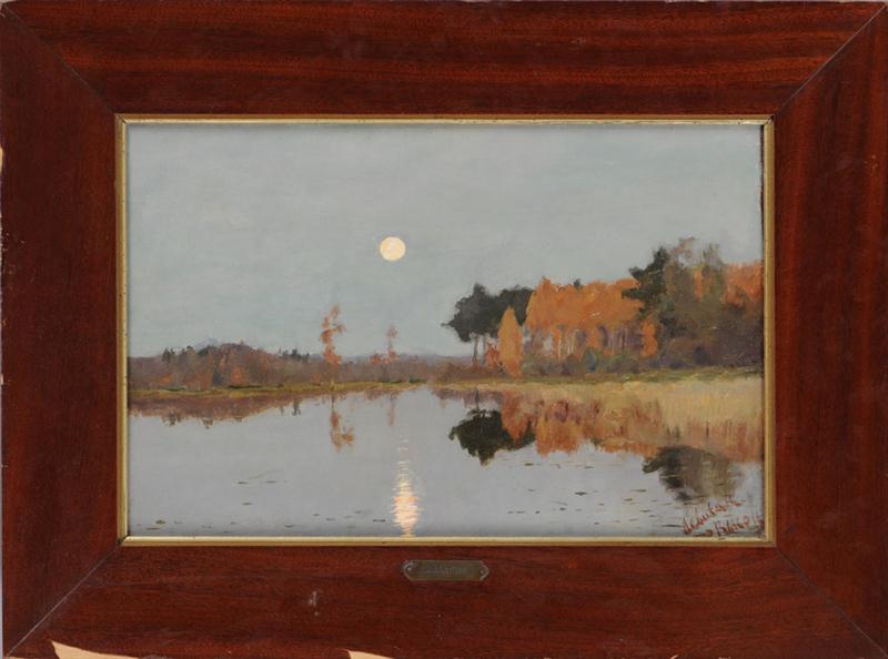 RUSSIAN SCHOOL MARSH IN MOONLIGHT 14126a