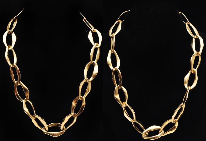 TWO ELSA PERETTI GOLD LINK NECKLACES 14165a