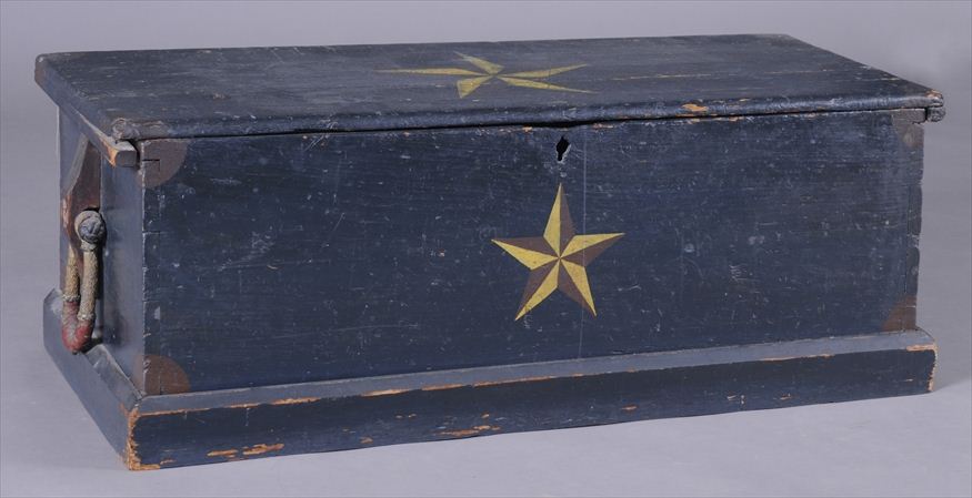 DARK BLUE-PAINTED SEA CHEST The