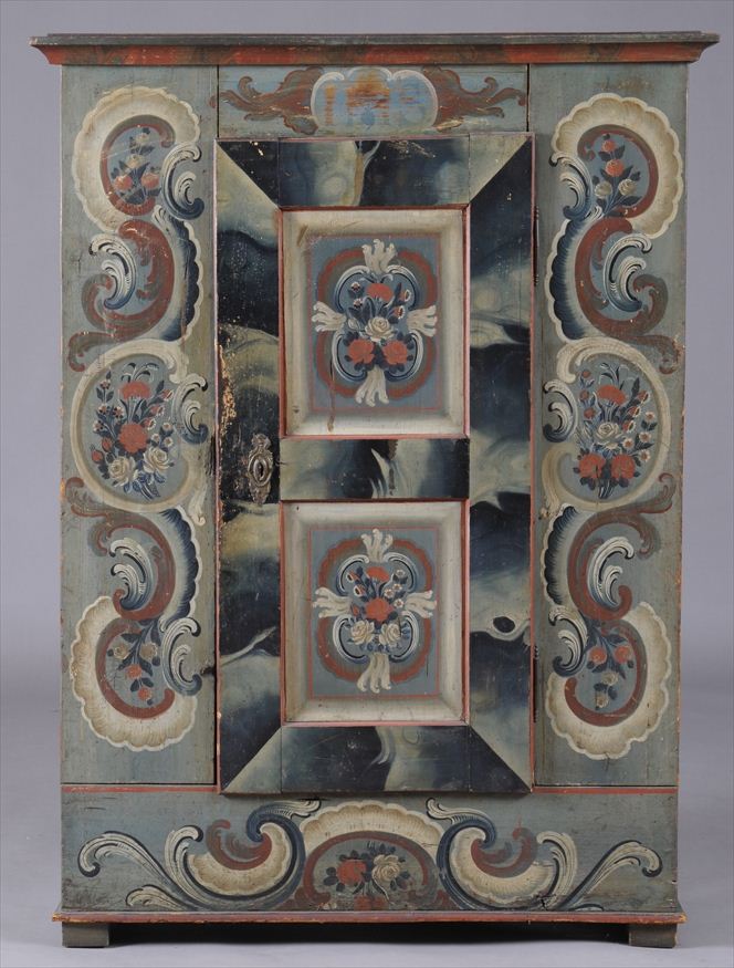 SWISS PAINTED WOOD ARMOIRE The 14166f