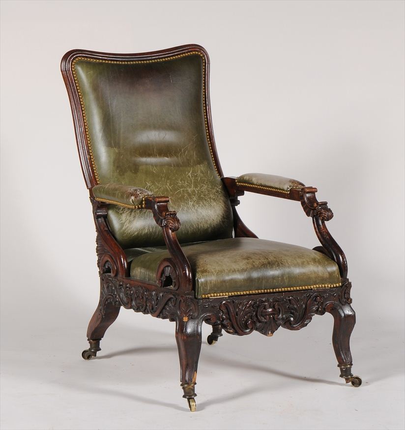 VICTORIAN STAINED OAK AND LEATHER 141692
