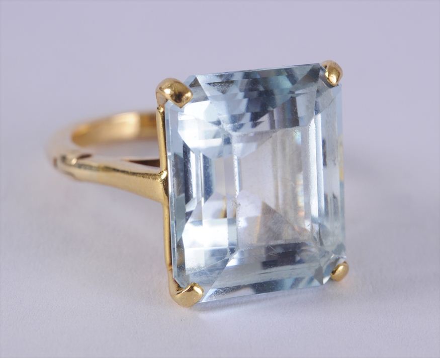 CARTIER AQUAMARINE RING Size 6 1416bc