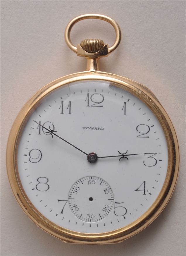 GOLD POCKET WATCH BY HOWARD 1 7/8
