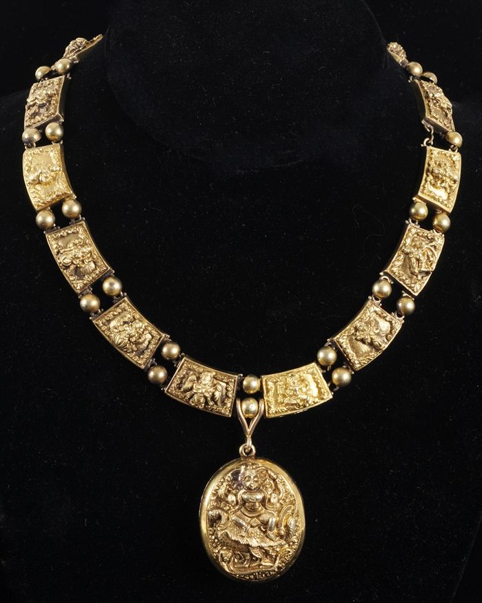 INDIAN CHOKER NECKLACE WITH LARGE 14171c