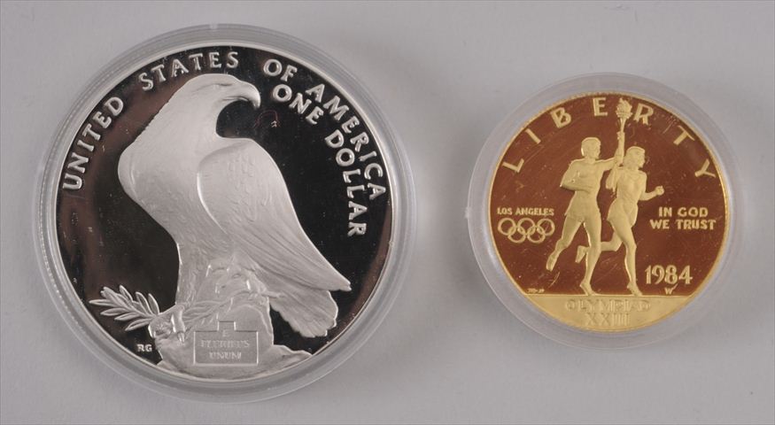 1984 W OLYMPIC GOLD TEN DOLLARS 14174a