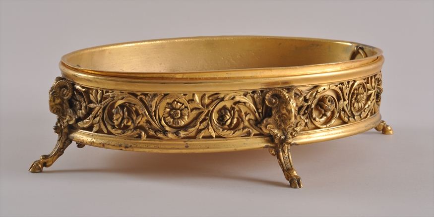 LOUIS XVI STYLE GILT-BRONZE OVAL CENTERPIECE