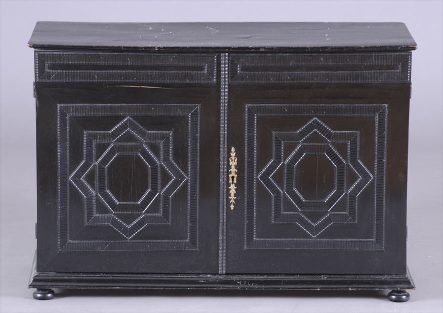 FRENCH BAROQUE EBONIZED CABINET 14177b