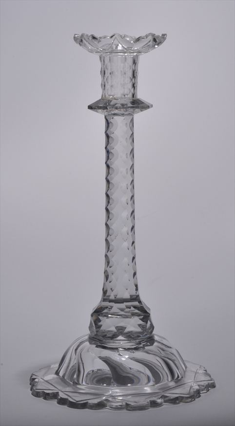 ENGLISH CUT-GLASS CANDLESTICK IN