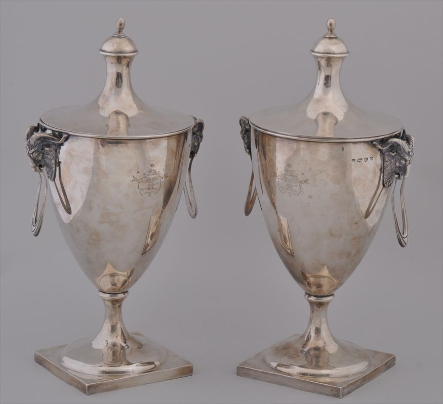 PAIR OF GEORGE III STYLE SILVER