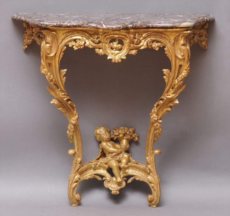 LOUIS XV CARVED GILTWOOD PETITE