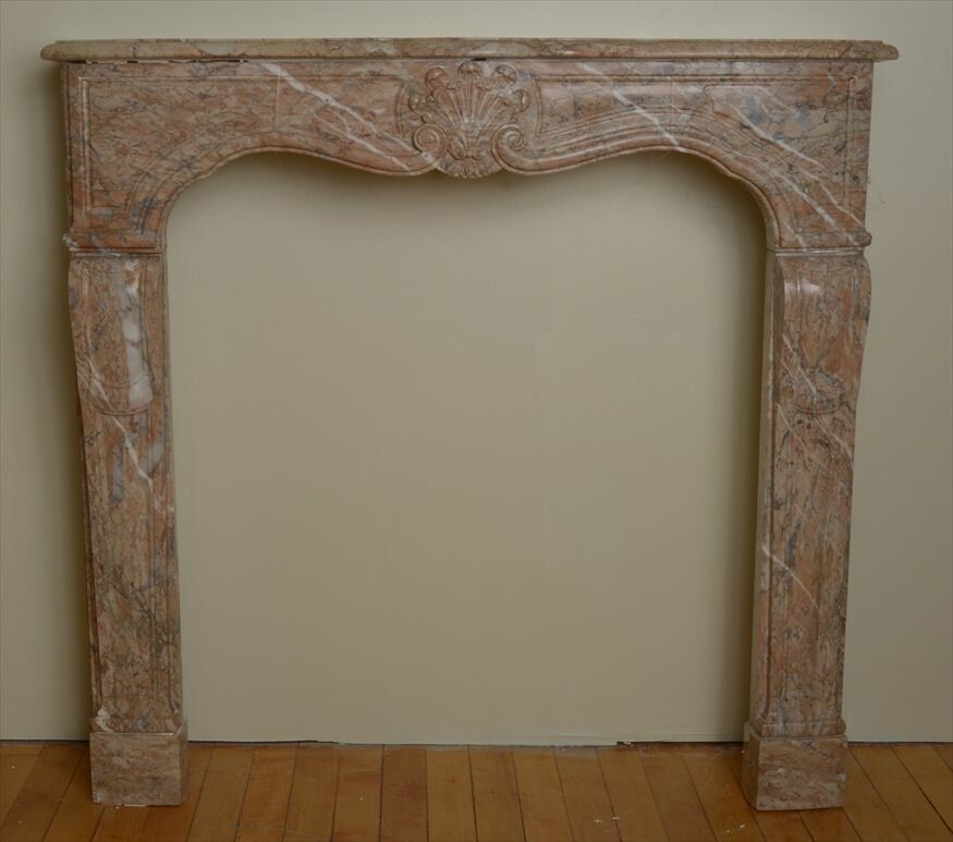 RÃ‰GENCE STYLE CARVED MARBLE MANTELPIECE