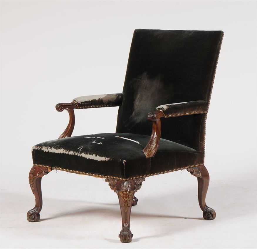 GEORGE III STYLE CARVED MAHOGANY