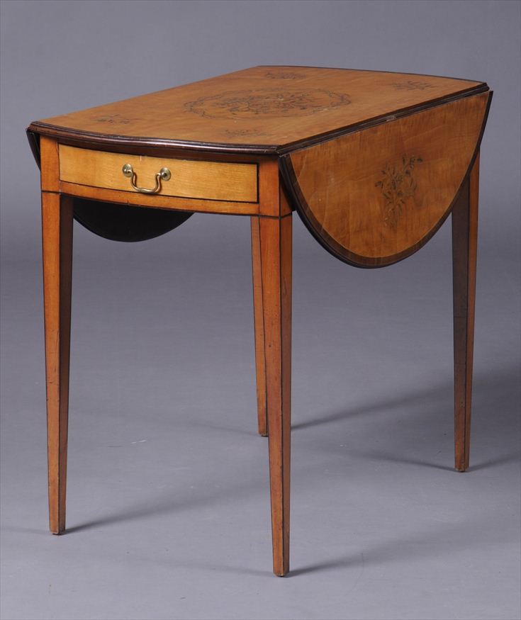 GEORGE III SATINWOOD AND MARQUETRY