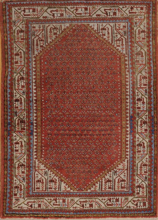 PERSIAN TOMATO-GROUND RUG Worked with