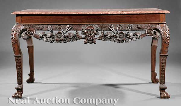 An Antique Irish Carved Mahogany 14187e