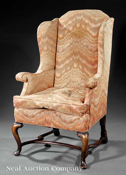 A Queen Anne Carved Walnut Wing 141880