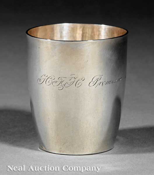 A Coin Silver Beaker unmarked raised 141927