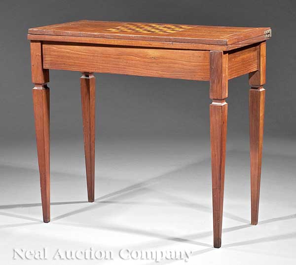 A Continental Inlaid Fruitwood