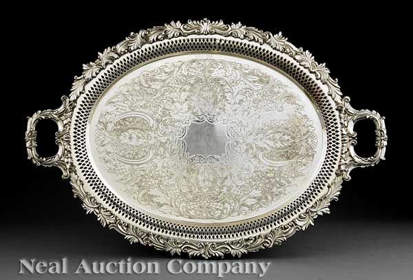 A Good Antique Silverplate Serving Tray