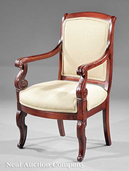 An American Classical Carved Mahogany