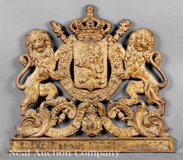 A Fine Antique Belgian Gilt Cast-Iron