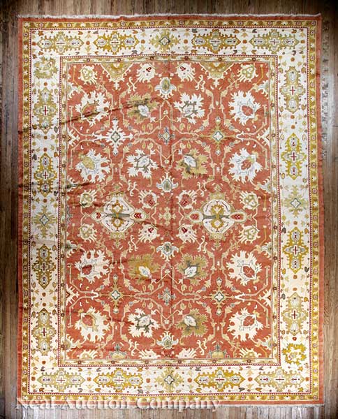 An Oushak Rug Turkish crimson and