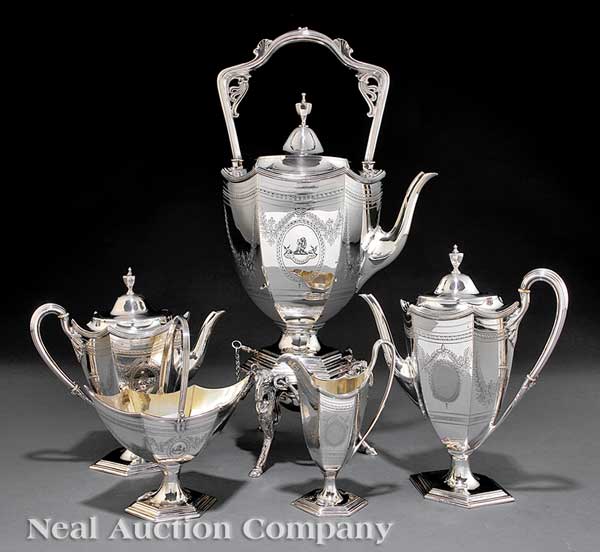 A Victorian Silverplate Tea and 1419fc
