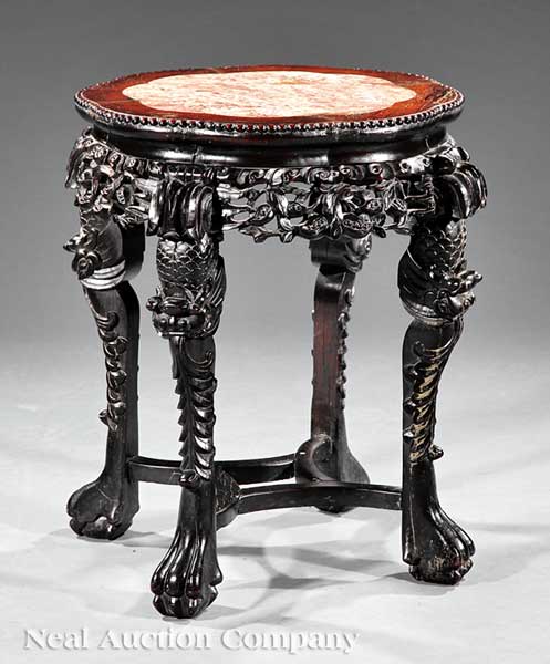 An Antique Chinese Carved Hardwood