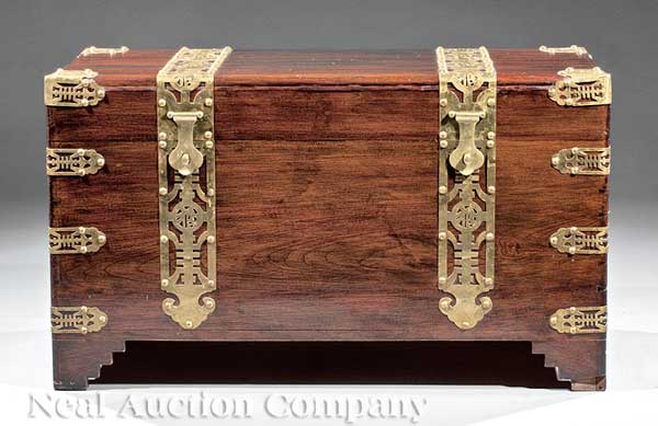 A Chinese Brass Bound Hardwood 141a87