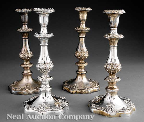 A Set of Four Antique English Silverplate