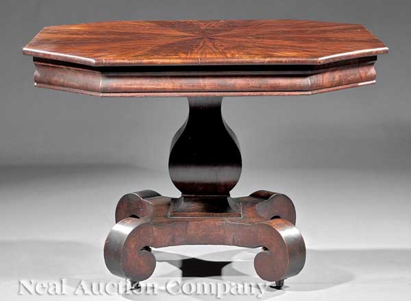 An American Classical Carved Mahogany