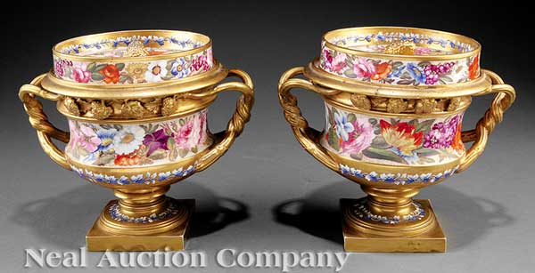 A Pair of Copeland Gilt and Polychromed