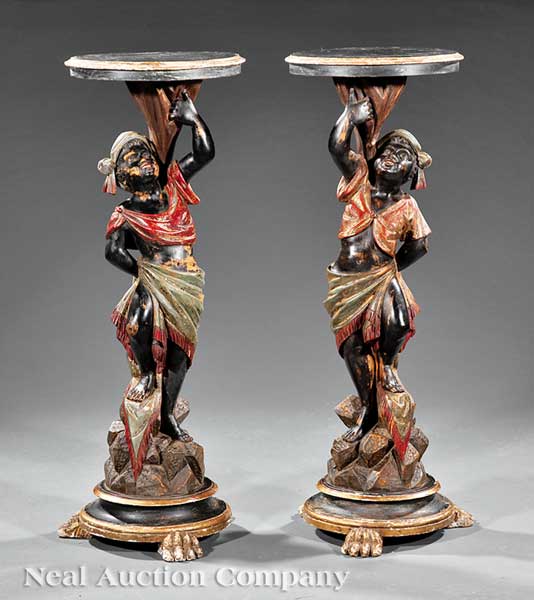 A Pair of Antique Carved and Polychromed 141b27