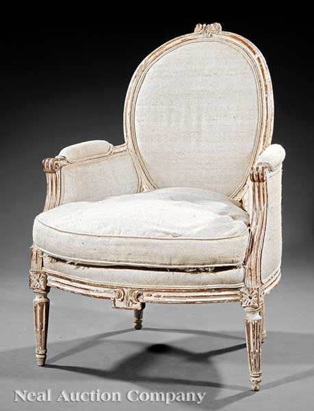 A Louis XVI Crème Peinte Bergère