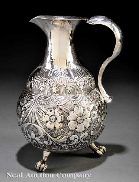 An Anglo-Indian Silver Pitcher
