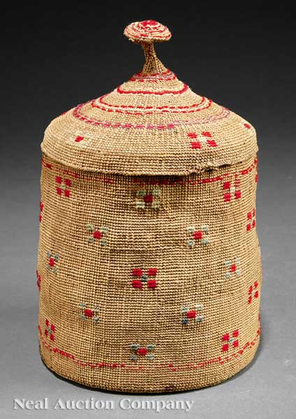 An Aleutian Twined Lidded Basket 141b6d