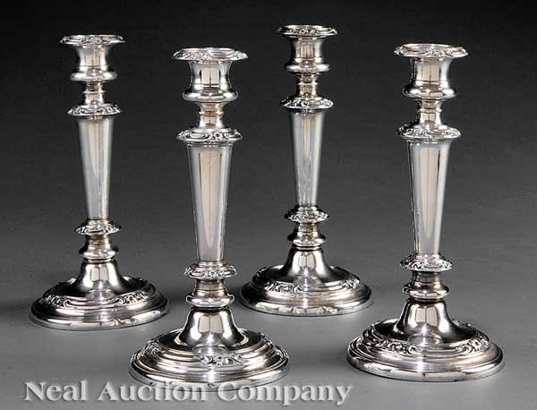 A Set of Four Sheffield Candlesticks