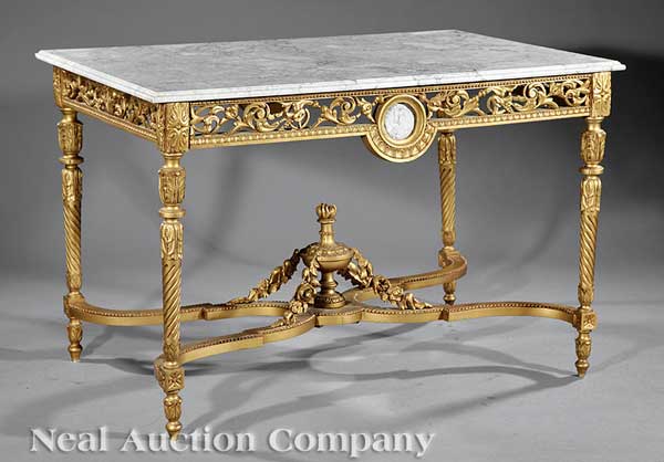 A Louis XVI-Style Carved and Gilded