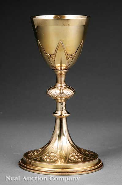 An Antique French Silver Gilt Chalice 141c43