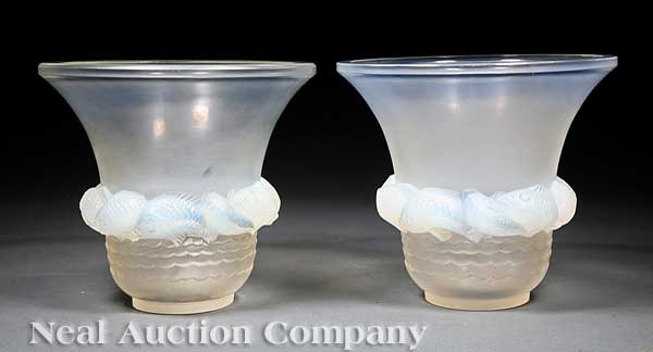 A Near Pair of R Lalique Art Glass 141caa